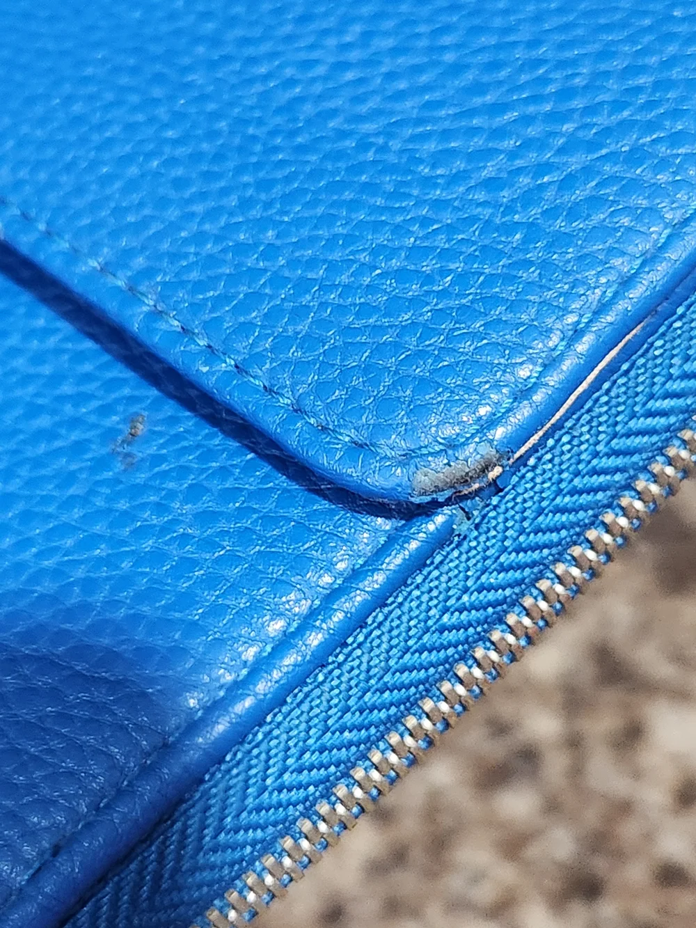 Jewell Thirty- One Blue Pebbled Leather Women's Clutch